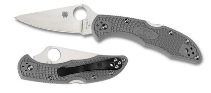 Spyderco Delica 4, Lightweight Flat Ground, Gray Handle, VG-10 Steel #C11FPGY