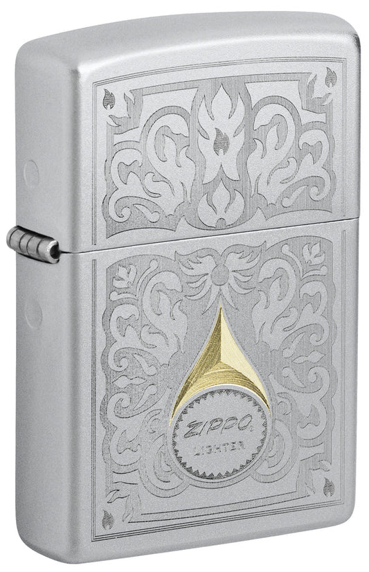 Zippo Vintage Filigree Design Satin Chrome Lighter #47009