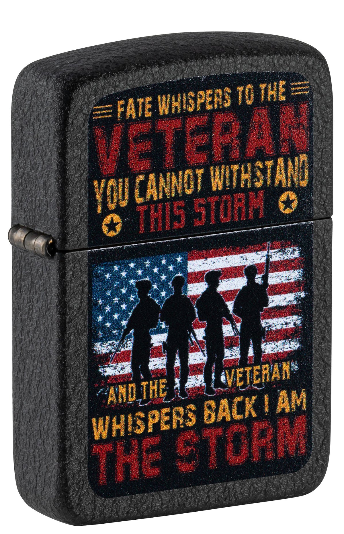 Zippo Veteran The Storm, Black Crackle Lighter #47274