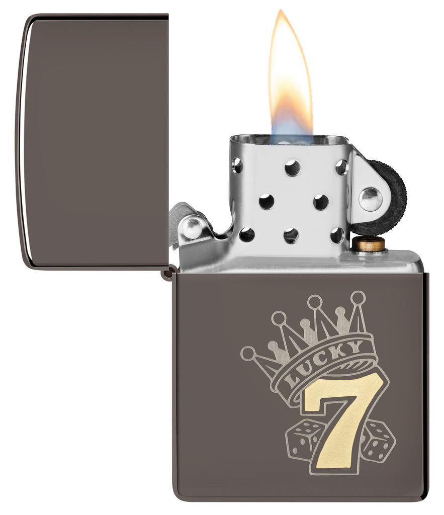 Zippo Lucky 7 Design, Black Ice Lighter #48913