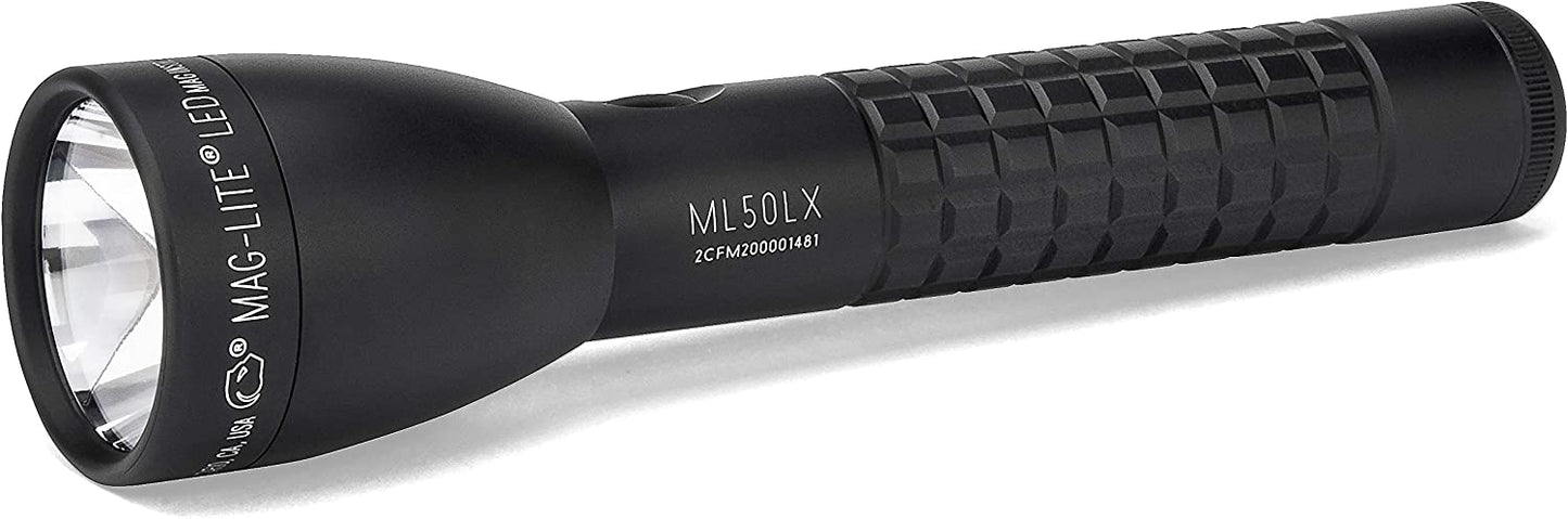 MAGLITE ML50LX, LED 2-Cell C Flashlight, 490 Lumens, Matte Black #ML50LX-S2CC6