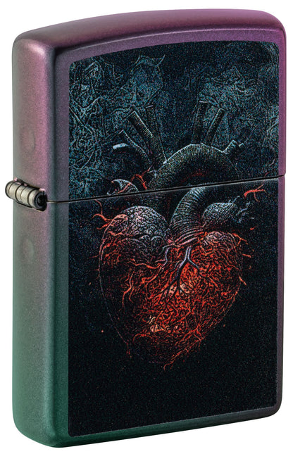 Zippo Dark Heart Design, Iridescent Color Image Lighter #46583