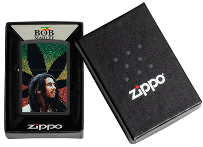 Zippo Bob Marley Cannabis Design, Black Matte Finish Lighter #46741