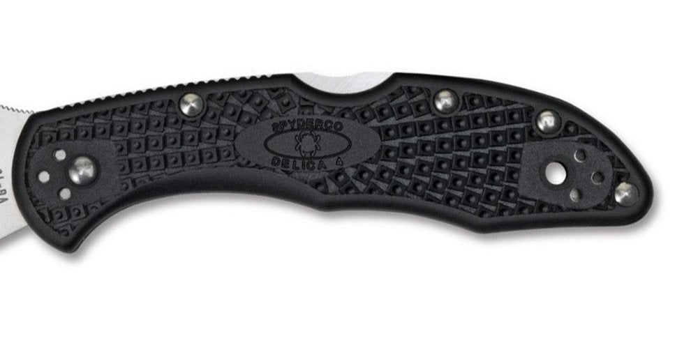 Spyderco Delica 4 Knife, Combo Blade, FRN Handle, Black #C11PSBK