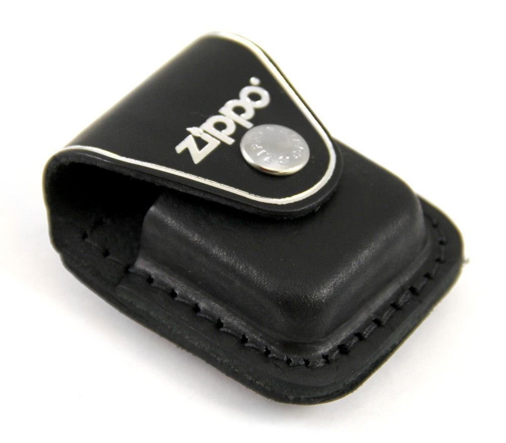 Zippo Clip-On Black Leather Pouch, For Zippo Lighters, Metal Belt Clip LPCBK #67012