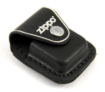 Zippo Clip-On Black Leather Pouch, For Zippo Lighters, Metal Belt Clip LPCBK #67012