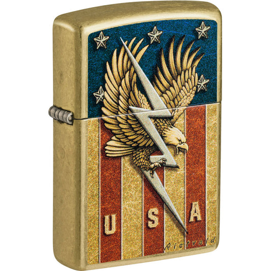 Zippo Rietveld USA Eagle Design, Street Brass Lighter #47110