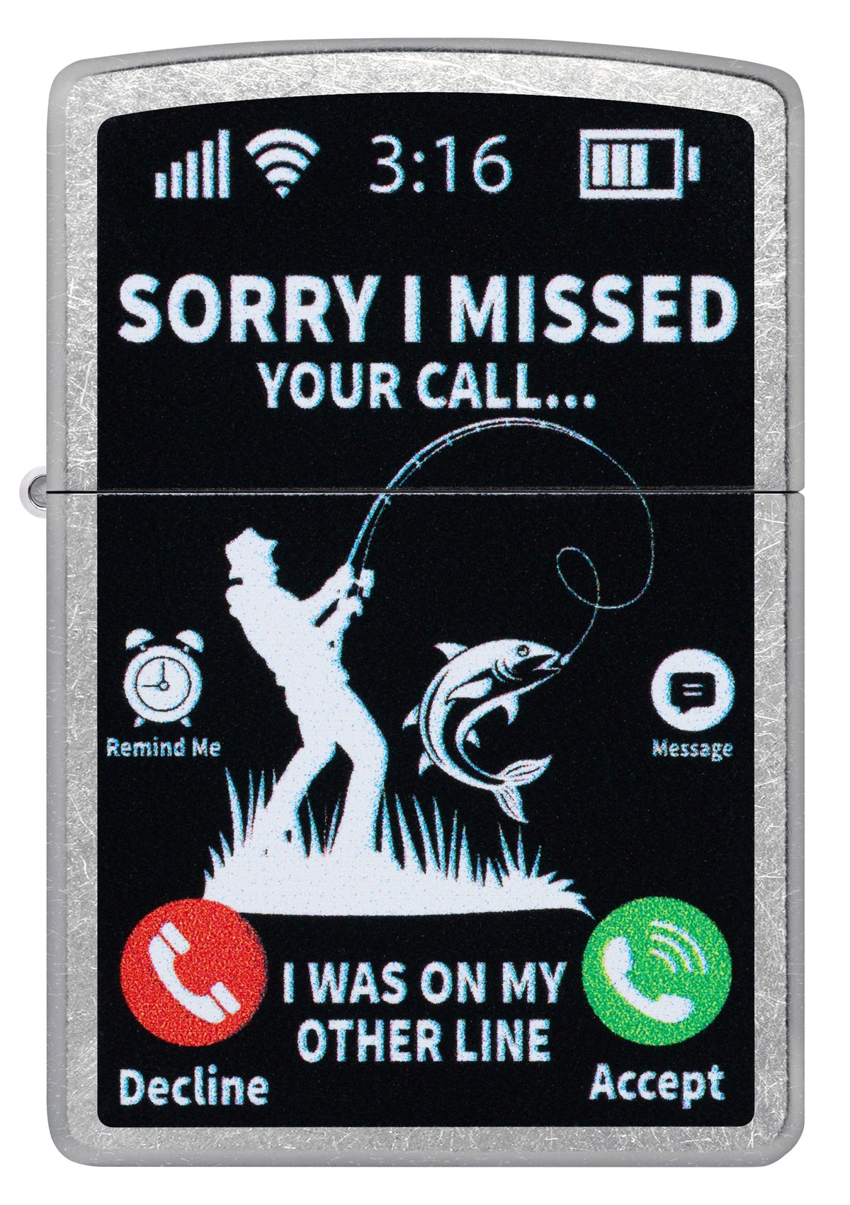 Zippo Sorry I Missed Your Call, Street Chrome Lighter #47450