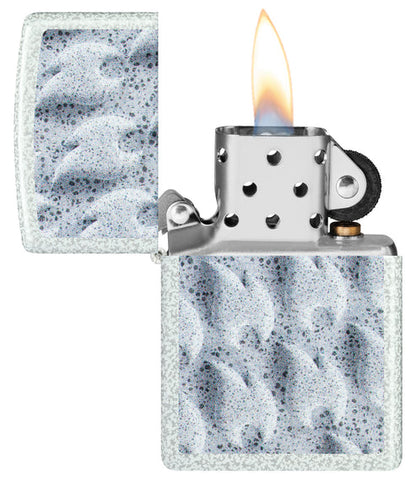 Zippo Frozen Flames Design, Glacier Finish Lighter #46599