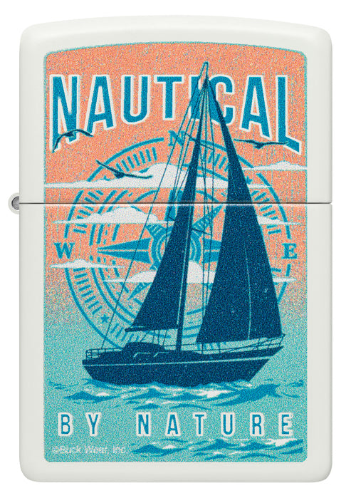 Zippo Buck Wear Nautical By Nature, White Matte Lighter #46150