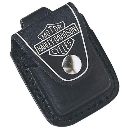 Zippo Harley-Davidson Black Leather Pouch w/ Belt Loop for Zippo Lighters #HDPBK