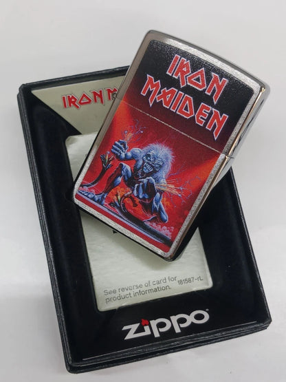 Zippo Iron Maiden Design, Brushed Chrome Lighter #46990