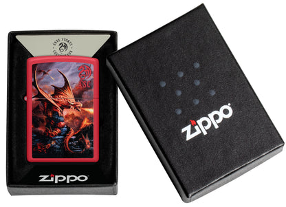 Zippo Anne Stokes Fire Dragon Design, Red Matte Lighter #46690