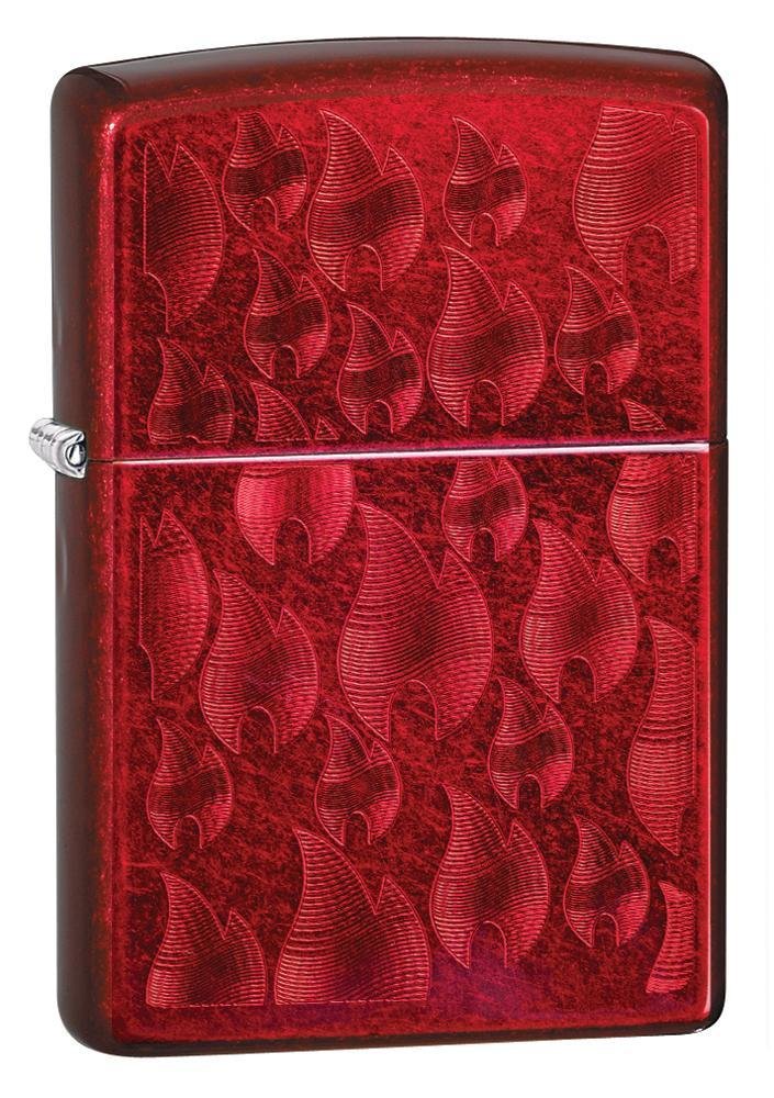 Zippo Iced Zippo Flame Logo, Coated Candy Apple Red, Windproof Lighter #29824