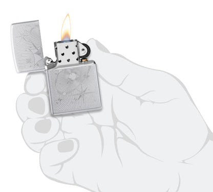 Zippo Atomic Cosmos Design, Satin Chrome Finish Lighter #46724