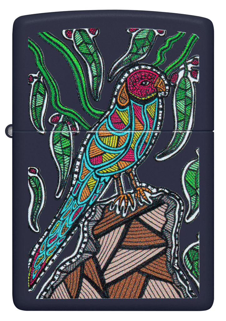 Zippo John Smith Gumbula Tropical Bird, Navy Matte Lighter #48965
