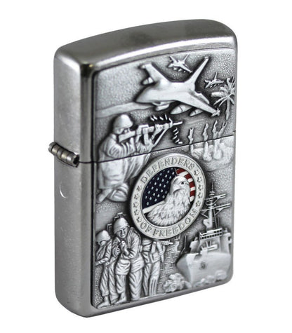 Zippo Joined Forces Emblem Lighter Street Chrome #24457