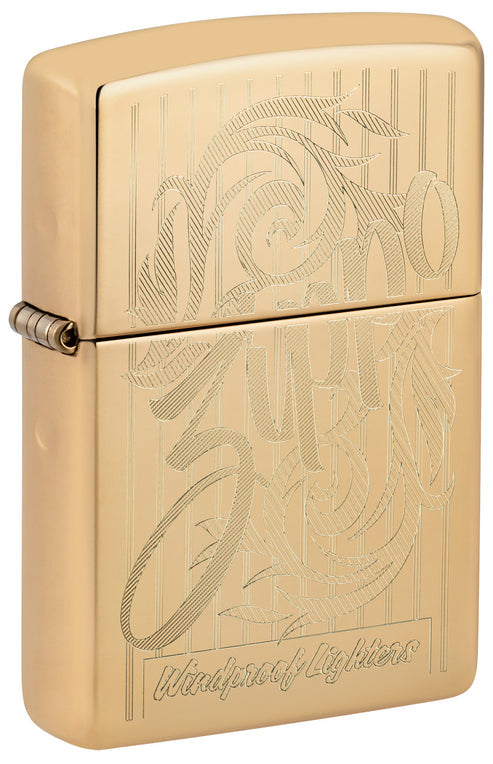 Zippo Swirling Filigree Design, High Polish Brass Lighter #46568