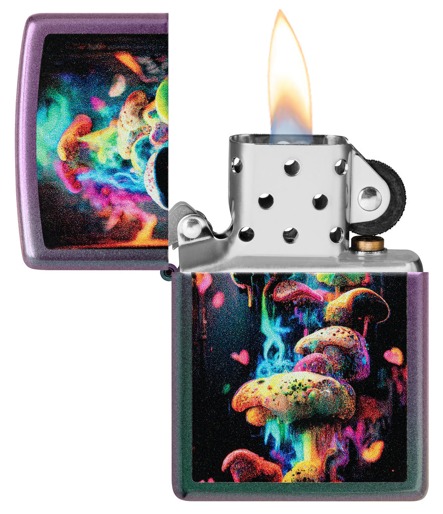 Zippo Mushrooms Design, Iridescent Lighter #48929