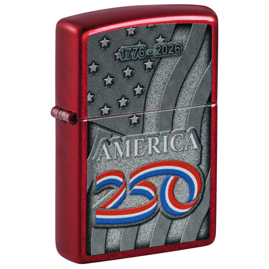 Zippo America 250, Candy Apple Red Collectible Lighter #47290