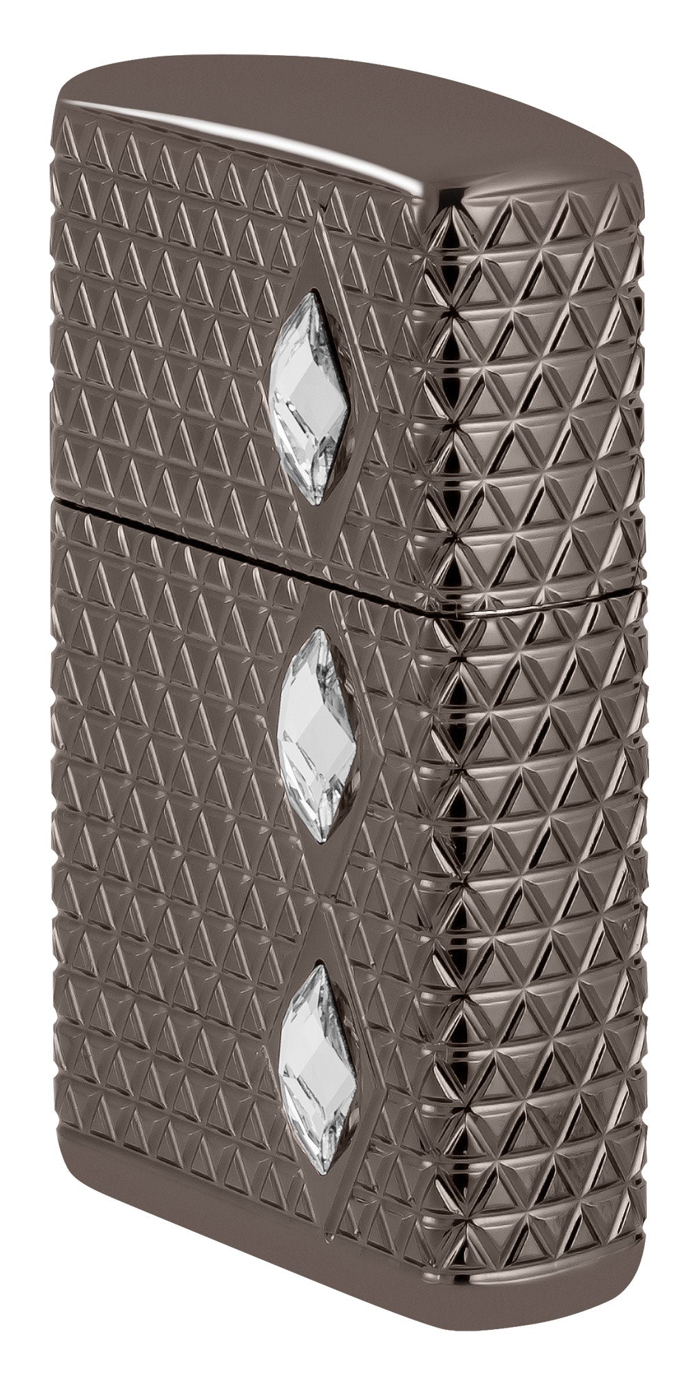 Zippo Diamond Pattern Design, Armor Black Ice Crystal Attached #46316