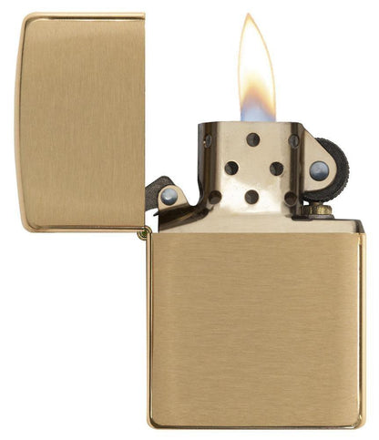 Zippo Classic Brushed Brass Finish, Base Model Lighter #204B