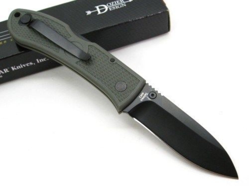 Ka-Bar Dozier Folding Hunter With Thumb Stud, Foliage Green #4062FG