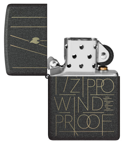 Zippo Line Art Zippo Design, Black Crackle Lighter #46172