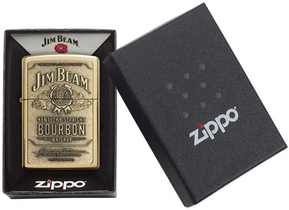 Zippo Jim Beam Kentucky Bourbon Whiskey, High Polish Brass #254BJB.929