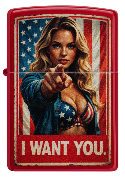 Zippo I Want You, Candy Apple Red Lighter #47273