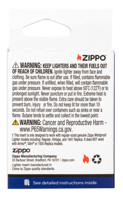 Zippo Double Torch Butane Lighter Insert, Blister Pack #65851