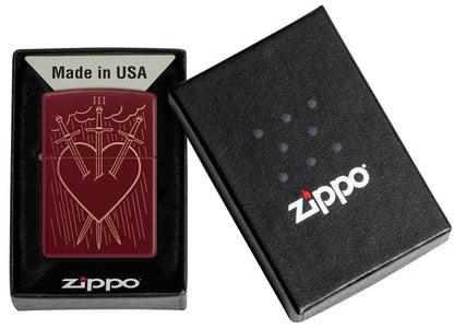 Zippo Three of Swords Design, Merlot Finish Lighter #46723
