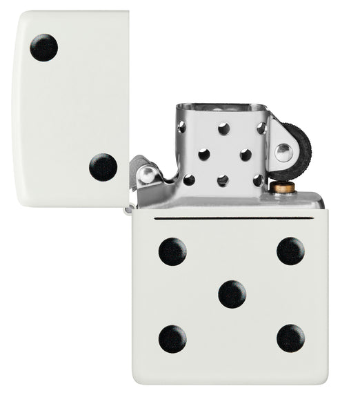 Zippo Domino Design, White Matte Lighter #46159