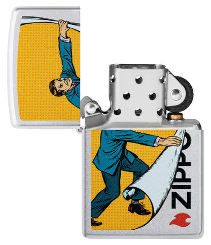 Zippo Reveal Design, Satin Chrome Finish Lighter #46711