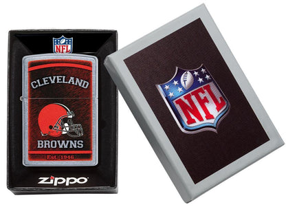 Zippo NFL Cleveland Browns Football Team, Street Chrome Finish Lighter #29939