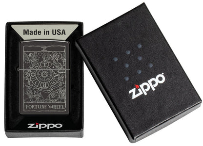 Zippo Wheel of Fortune Design, High Polish Black Lighter #46138