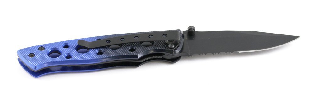 Smith & Wesson Extreme Ops, Serrated, Blue Aluminum Frame Handle #CK111S
