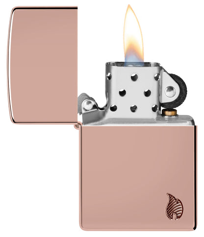 Zippo Armor High Polish Rose Gold Flame Design #46401