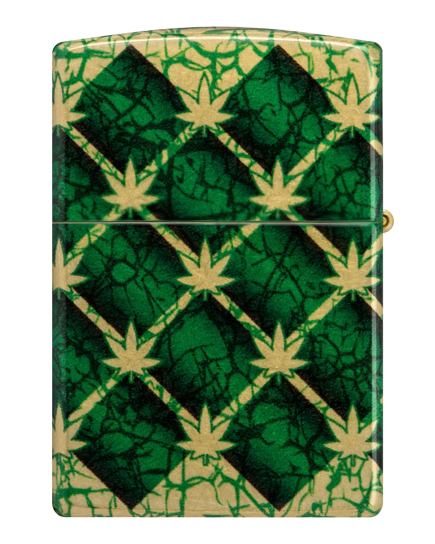 Zippo Cannabis Design, 540 Tumbled Brass Fusion Lighter #46265