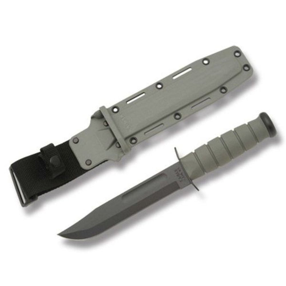 KA-BAR Fighting/Utility Knife, Foliage Green Hard Sheath, Str Edge #5011