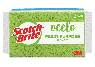 3M Scotch-Brite Ocelo Utility Sponge, 2 Pack #7243-T