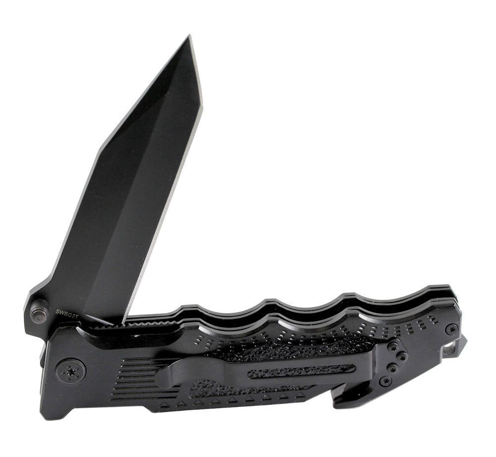 Smith & Wesson Border Guard 2, Glass Breaker + Clip Ambidextrous Knife #SWBG2T