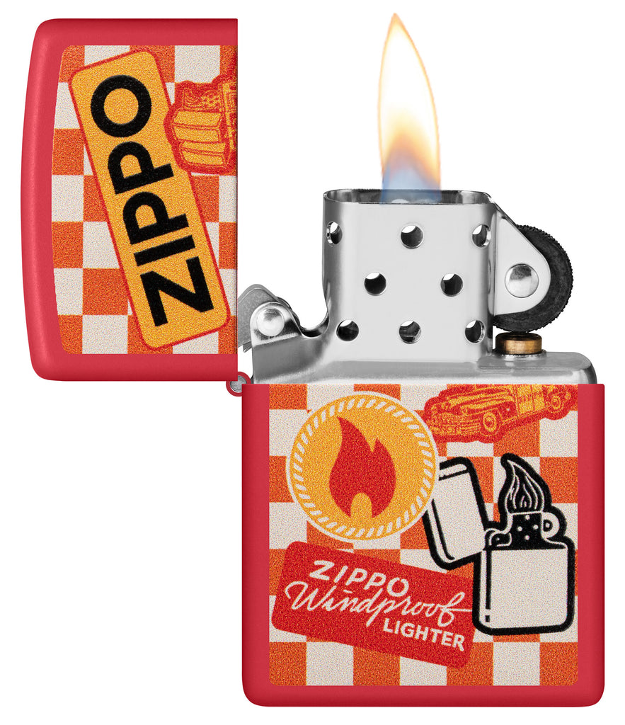 Zippo Retro Zippo Design, Red Matte Lighter #48998