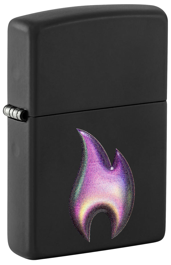 Zippo Texture Flame Design Black Matte Lighter #46965