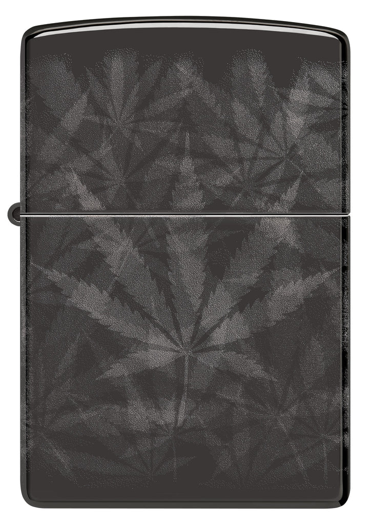 Zippo Cannabis 360 Design, High Polish Black Lighter #48924