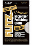 Flitz Premium Microfiber Cloth, 16" x 16", Washable & Reusable, Cool Grey #MC200