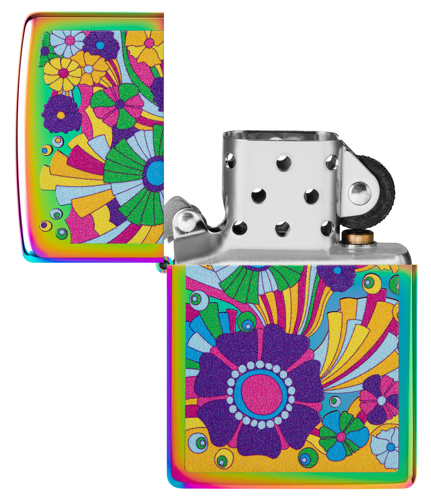 Zippo Vintage Flowers Hippie Retro Design, Multi Color Lighter #48997