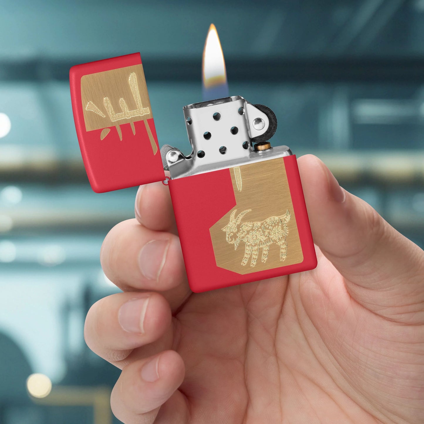 Zippo Year of the Sheep 2027, Red Matte Lighter #47420
