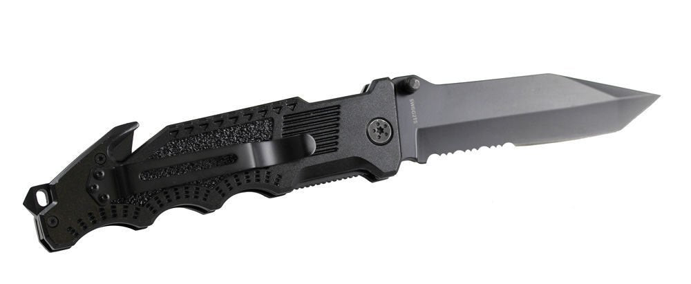 Smith & Wesson Border Guard 2, Glass Breaker + Clip 40% Serrated Knife #SWBG2TS