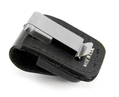 Zippo Clip-On Black Leather Pouch, For Zippo Lighters, Metal Belt Clip LPCBK #67012